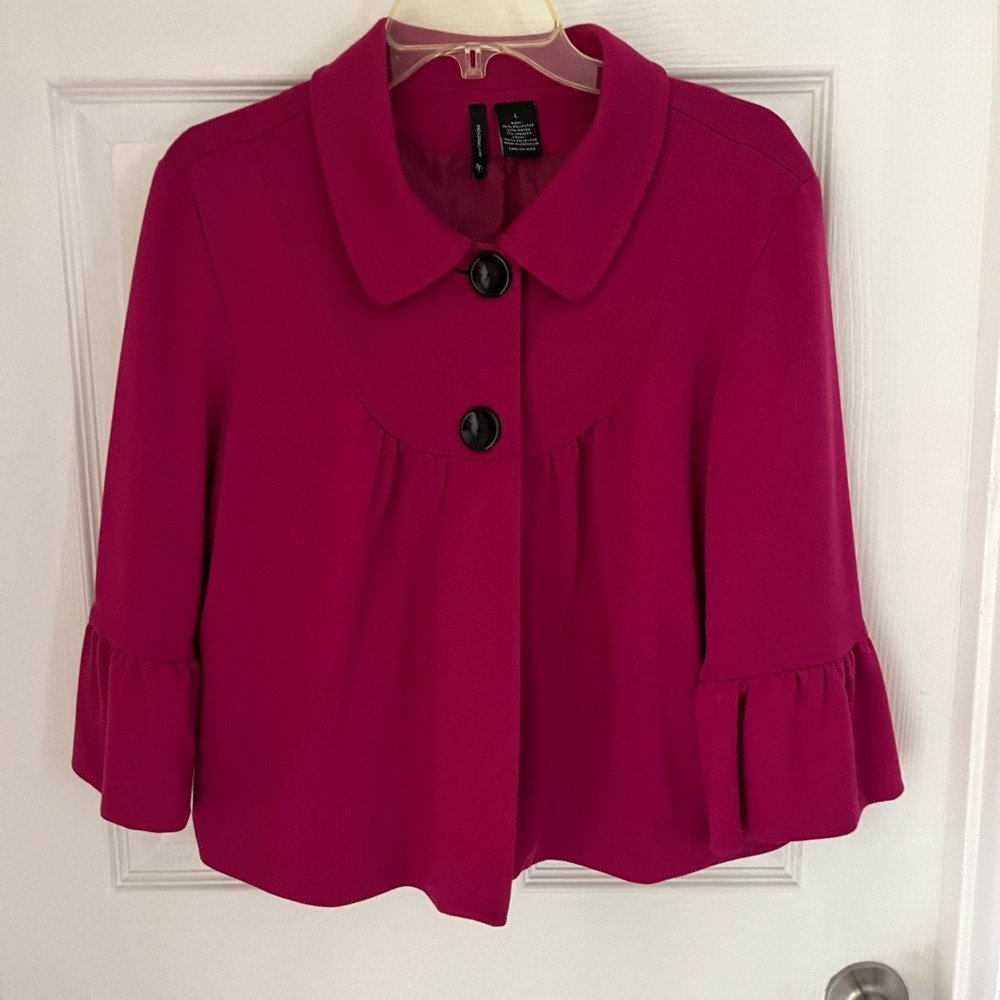 New Directions Magenta Cropped Blazer